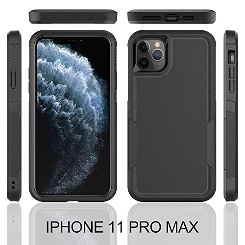 Heavy‑Duty Rugged Anti‑Drop Shockproof Protective Phone Case for iPhone 11 Pro Max, Durable Protective Shell, Black - color: Black, size: iPhone 11 Pro Max