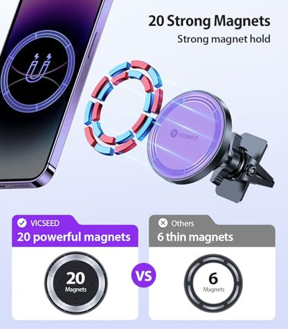 VICSEED for MagSafe Car Mount [Strongest Magnet Power] Car Phone Holder - color: Purple