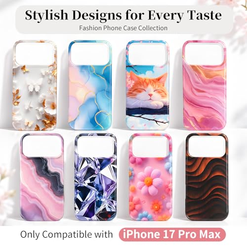 Case Compatible with iPhone 17 Pro Max, 2025 Anti-Yellow Ultra Transparent Soft TPU Phone Case, Shockproof Anti-Slip Slim Lightweight Full Coverage Protective (Marble Pattern 5) - color: Marble pattern 5
