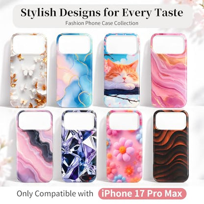 Case Compatible with iPhone 17 Pro Max, 2025 Anti-Yellow Ultra Transparent Soft TPU Phone Case, Shockproof Anti-Slip Slim Lightweight Full Coverage Protective (Marble Pattern 5) - color: Marble pattern 5