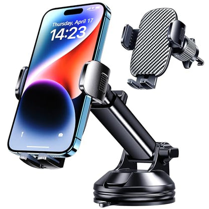 Qifutan Phone Holders for Your Car Cell Phone Mount for Car Mount Windshield Dashboard Air Vent Universal Hands Free Automobile Cell Phone Holder Fit for iPhone Smartphone Camera Mounts - color: Black-E