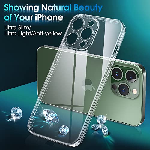 Supdeal Crystal Clear Case for iPhone 13 Pro, [Not Yellowing] [Camera Protection] [Military Grade Drop Tested] Transparent Shockproof Protective Soft Silicone Slim Cover, 6.1 inch, Transparent - color: Transparent, size: iPhone 13 Pro