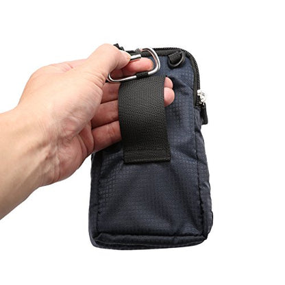 Cell Phone Belt Clip Bag Men, Cell Phone Shoulder Holster, 6.0" Outdoor Travel Vertical Phone Holster Waist Pouch Cellphone Shoulder Messenger Bag Zipper Wallet Phone Holder with Belt Loop Carabiner - color: Royal blue