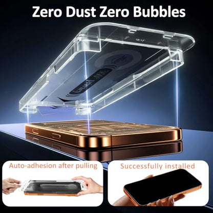 2 Pack for 360° iPhone 17 Pro Max Privacy Screen Protector, Fits iPhone 16 Pro Max, 4-Way Anti-Spy,2 Dust Free Trays, 9H Shatterproof,Full Coverage Sensitive Touch Tempered Glass - size: 17 Pro Max/16 Pro Max