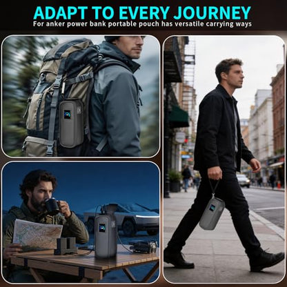 Customized Case for Anker Prime 26K 300W, Flip-Top, Dual Window | Custom Fabric Pouch EPE Padded Lining,Open Top Flap, Plug in USB-C Cable, Keep Charging Without Removing Power Bank,Bag Only - style: For Anker 26250