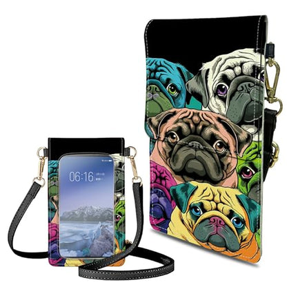 Small Crossbody Bags with Adjustable Shoulder Strap - color: Color Pugs