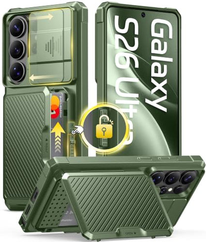 GolbinBox for Samsung Galaxy S26 Ultra Case with Wallet & Lock, Jade Green | Card Holder, Slide Camera Cover, Built-in Safety Lock & RFID Protection, Holds 4~5 Cards or Cash, S26 Ultra Wallet Case 6.9'' - color: Jade Green