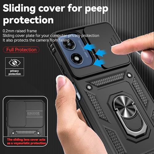 SunStory for Motorola Moto G Play 4G 2024 Case with Kickstand,Black - color: Black