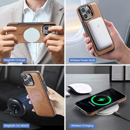 K2 2 in 1 Detachable Magnetic Phone Cases Compatible with iPhone 16 Pro Max Case with Card Holder RFID Blocking, Compatible with Magsafe Wallet, Leather 6.9'' (Brown, iPhone 16 Pro Max) - color: Brown, size: iPhone 16 Pro Max