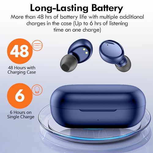 Lanteso True Wireless Earbuds Bluetooth 5.4, in Ear Headphones - color: Blue