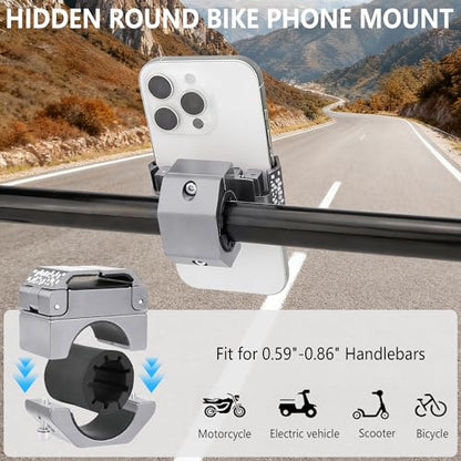 Bike Handlebar Mounts for 4.5-7.2 Phones (Silver) - color: Silver