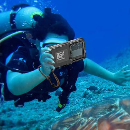 Hllhunkhe Universal Underwater Phone Case for Snorkeling, Professional Diving Waterproof Phone Case for iPhone 7-17 Pro/Pro Max/Plus/Mini, Galaxy S10-S25 Ultra/Plus and Most Phones,Black - color: Black