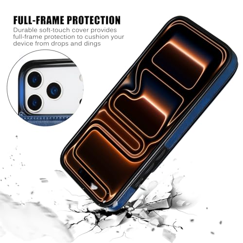 for iPhone 17 Pro Max Wallet Case with Screen Protector, Slim PU Leather Protective Case with Card Holder[RFID Blocking] Kickstand Cover 6.9“-Deep Blue - color: Deep Blue