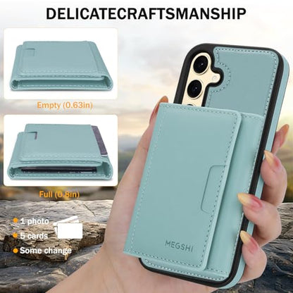 for Samsung Galaxy S24 Wallet Case, 2-in-1 Detachable Magnetic Wallet Case, Card Holder RFID Blocking, Fashionable Faux Leather Card Slot & Folding Design (Blue) - color: Blue, size: Samsung Galaxy S24