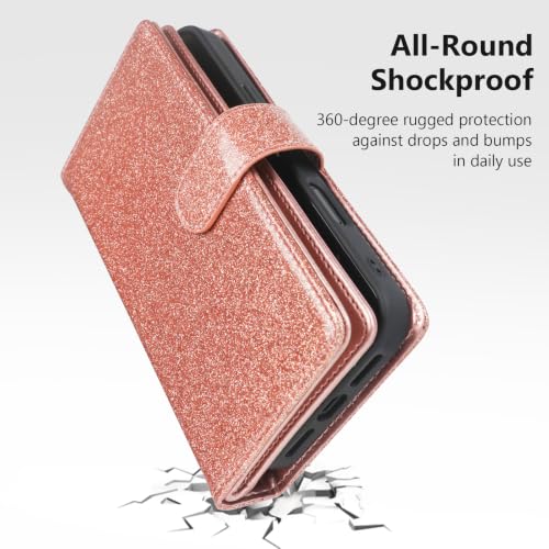 Varikke for iPhone 17e / 16e Case Wallet Magnetic Detachable, Rose Gold - color: (Standard) Rose Gold, size: iPhone 17e / iPhone 16e 6.1"