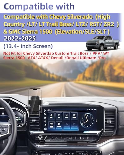 PZK Car Phone Holder for 2022-2026 Chevy Silverado/GMC Sierra 13.4'' Screen - color: Auto Lock, size: Silverado 1500/GMC Sierra 1500 2022-2026