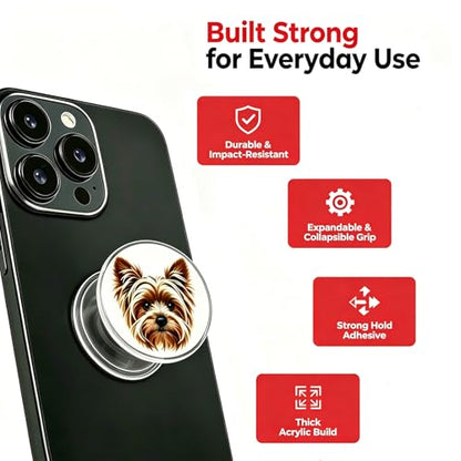 Personalized Phone Grip with Customizable Acrylic Human and Pet Face Photo