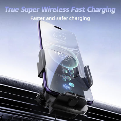 Magnetic Phone Holder Wireless Car Charger Phone Mount, Black