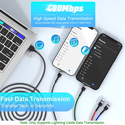 Multi Charging Cable10ft Multi Phone Charger Cable Braided Universal 4 in 1 Charging Cord Extra Long Multiple USB C Cable with IP/USB C C/Micro USB Charger Cables for iPhone/Pad/Galaxy/Pixel and More