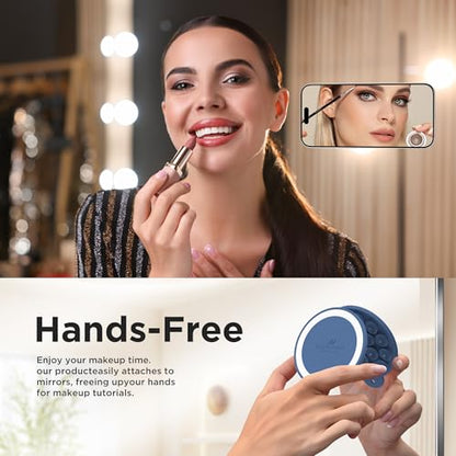 Magnetic Suction Cup Phone Mount, Compatible with MagSafe, Silicone Octo Cup Buddy Sticky Grip Holder for iPhone and Android, Removable Hands-Free Selfie/Video for TikTok, Azure Blue - color: Azure Blue