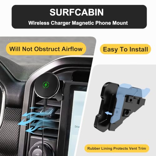 Surfcabin Wireless Charger Magnetic Car Vent Phone Mount for 2021-2026 F150 - size: Fits F150 2021-2026 with Charging-Magnetic