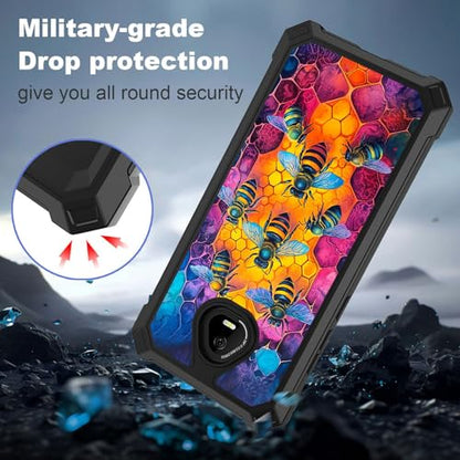 for Schok Volt Sv67q Sv67332 Case with Screen Protector, Military Grade Drop Protection, Dual Layer Hybrid Shockproof Protection TPU Phone Case for Schok Volt Sv67q, Illustration of Bees - color: Illustration of Bees