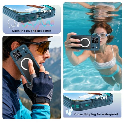 for iPhone 17 Pro Max Waterproof Phone Case IP68 Full Body - color: Cyan-Teal, size: iPhone 17 Pro Max 6.9 inch