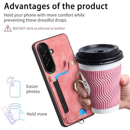 for Samsung Galaxy S26 Plus Case Wallet with Card Slots Brown | PU Leather Flip Folio Cover,RFID Blocking Ring Holder,Kickstand,Wrist Strap,Shockproof,Magnetic Protective,Women Men Girls - color: Brown, size: Galaxy S26 Plus 6.7 Inch