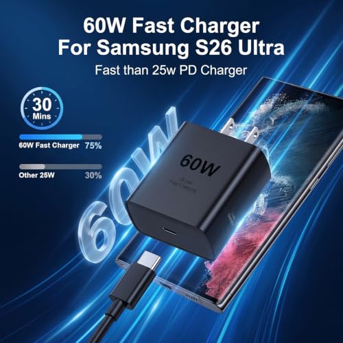 60W USB C Fast Charging Block Type C Wall Plug Charging Brick - size: 10FT-2Pack