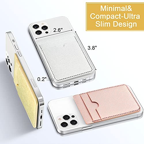 6 Pcs 6 Pcs Stick on Phone Card Holder Wallet, Solid, Charming Color - color: Charming Color