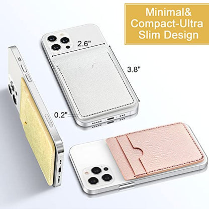 6 Pcs 6 Pcs Stick on Phone Card Holder Wallet, Solid, Charming Color - color: Charming Color