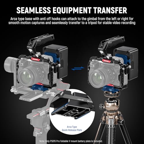 NEEWER Foldable V Mount Battery Plate with Arca Type Baseplate, PS015 PRO