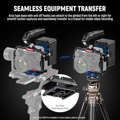 NEEWER Foldable V Mount Battery Plate with Arca Type Baseplate, PS015 PRO