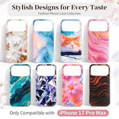 Case Compatible with iPhone 17 Pro Max, 2025 Anti-Yellow Ultra Transparent Soft TPU Phone Case, Shockproof Anti-Slip Slim Lightweight Full Coverage Protective (Marble Pattern 2) - color: Marble pattern 2