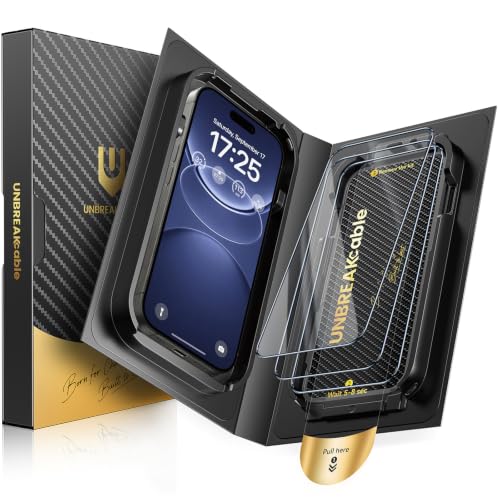 UNBREAKcable iPhone 15 Pro Max Full-Coverage Screen Protector - 3 Pack | Quick-Install Box, Edge-to-Edge Coverage, 9H Hardness, Ultra HD Clarity, Daily Protection, Smooth Touch - size: iPhone 15 Pro Max