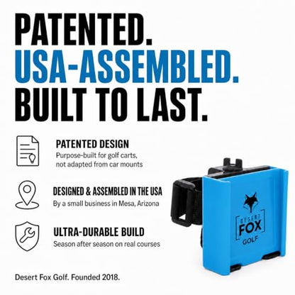 Strap Style Golf Cart Phone Holder, Golf Cart Phone Mount by Desert Fox - color: Blue