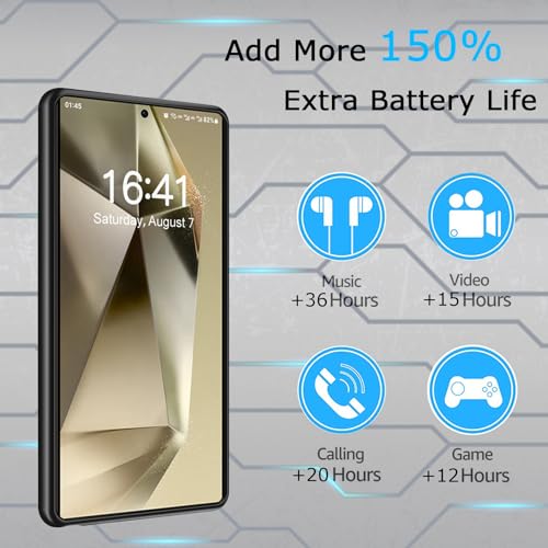 Battery Case for Galaxy S24 Ultra,Upgraded 12000mAh Rechargeable Portable Extended Battery Pack Supported Qi Wireless Charging Case Compatible with Galaxy S24 Ultra(6.8 inches) Charging Case-Black - size: Galaxy S24 Ultra