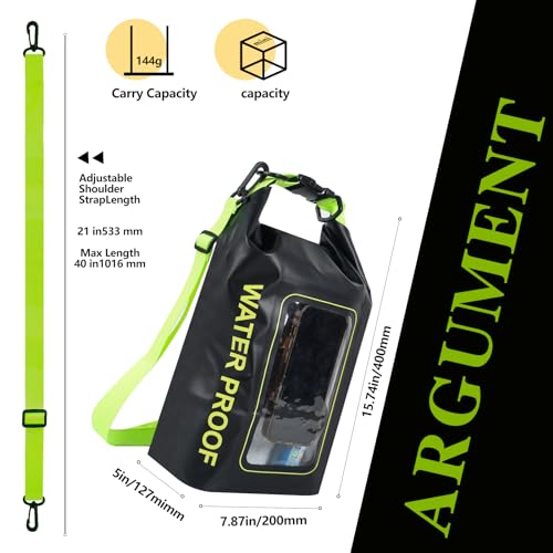 IP68 Waterproof Dry Bag,5L Roll Top Pool Bag,Large Waterproof Phone Pouch,for Boating Kayaking Camping (Black 5L) - color: black 5L