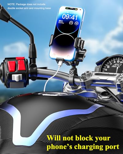 BRCOVAN 1'' Ball Phone Mount Holder with Vibration Dampener, 1s Locking