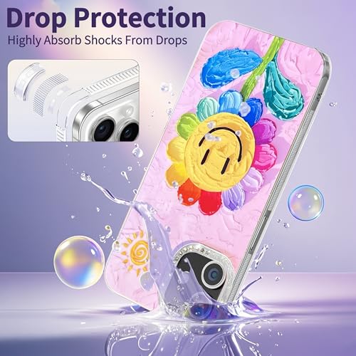 Compatible with iPhone 11 Case,with [Soft Slim][Camera Protection] Cute Rainbow Flower Aesthetic Phone Cover Anti-Yellowing Shockproof Protective Cover for Women Girl-Pink - color: Pink, size: iPhone 11