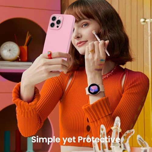 Compatible with iPhone 15 Pro Case, Shockproof Liquid Silicone Protective Phone Case with Soft Anti-Scratch Microfiber Lining Ultra Slim Drop Protection Phone Cover (Pink) - color: Pink, size: iPhone 15 Pro