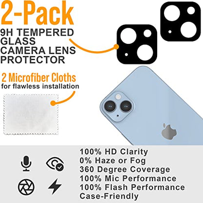 Scooch® Tempered Glass Multipack for iPhone 14 Plus, 3 Screen Protectors and 2 Camera Lens Protectors, Premium 9H Tempered Glass, Anti-Scratch, Anti-Fingerprint, Impact Resistant - size: iPhone 14 Plus