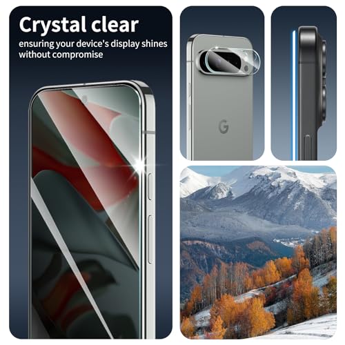 3*Privacy Screen Protector for Google Pixel 9 Pro XL/10 Pro XL with a Installation Alignment Aid, Anti-Spy Tempered Glass Film, Private Black Protection, [oilproof][ Shockproof][Scratchproof]