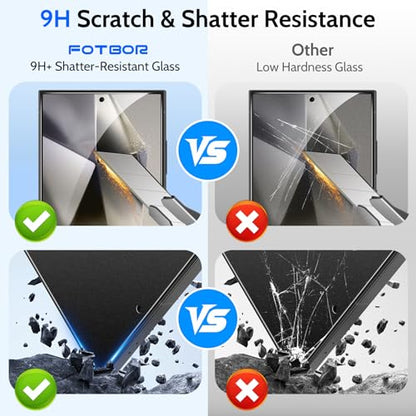 Fotbor [Ultra-Shield 26° True Privacy Screen Protector for Samsung Galaxy S24 Ultra (2-Pack), Ultrasonic Fingerprint Compatible, 9H+ Elite Matte AG Etched Glass, [Installation Master Kit] - size: Samsung Galaxy S24 Ultra-6.9 inch