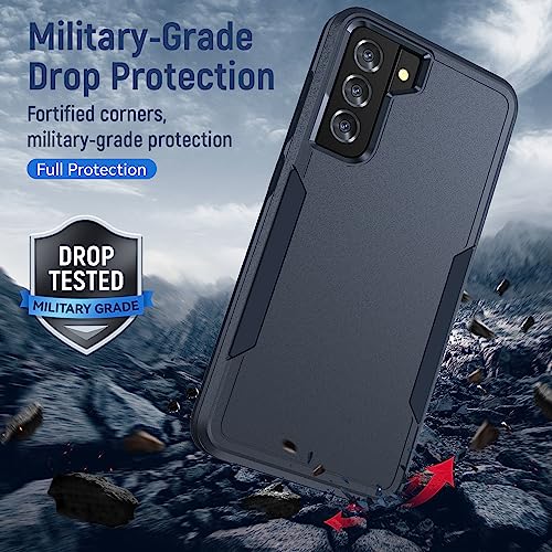 for Samsung Galaxy S21 Plus Case, with HD Screen Protector [Military Grade Drop Tested] Heavy-Duty Tough Rugged Shockproof Protective Case for Samsung S21 Plus, Blue - color: Blue