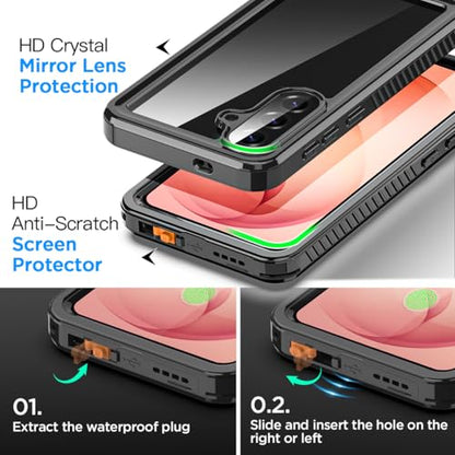 AICase for Samsung Galaxy S26 Plus Case Waterproof, Clear Water Proof Shockproof Snowproof Dustproof Full Body Rugged Transparent Underwater Phone Case for Galaxy S26 Plus Built-in Screen Protector - size: S26 PLUS