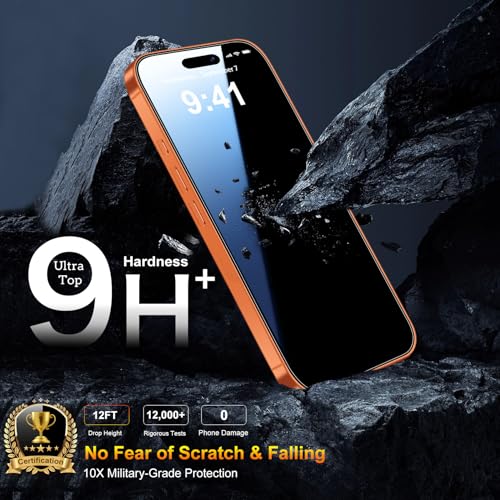 QsmQam Tempered Glass Screen Protector for iPhone 17 Pro Max, 9H+ Hardness - size: iPhone 17 Pro Max