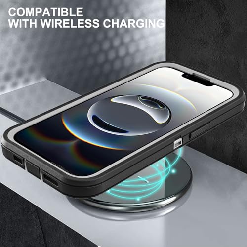 YKHJKLEC for iPhone 16e Case, Military Grade 3 in 1 Heavy Duty Shockproof/Drop Proof/Dust Proof Case with 2Pcs Tempered Glass Screen Protector (Black/Grey) - color: Black/Grey