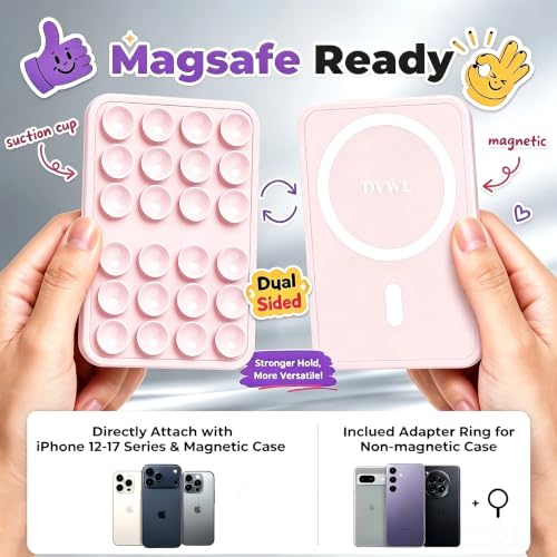 (2 Pack) Magnetic Suction Sticky Phone Grip for Magsafe, White & Black - color: White & Black