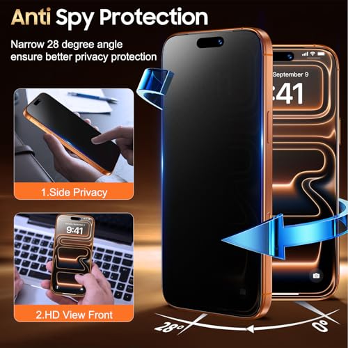 UniqueMe for iPhone 17 Pro Max Matte Privacy Screen Protector - 6.9 inch